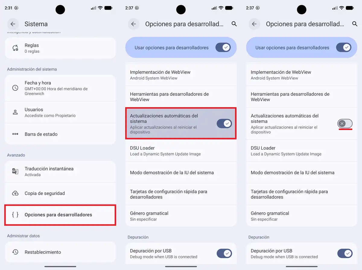 desactivar actualizaciones automaticas de Google Pixel paso 2