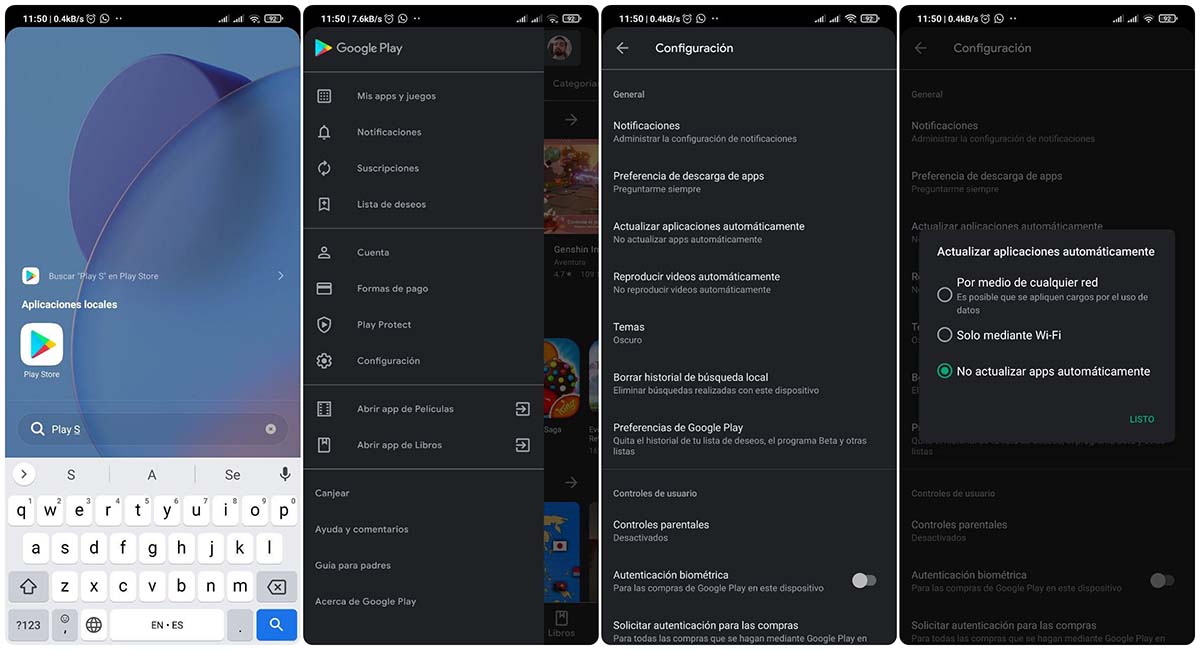 desactivar actualizaciones automaticas de google play store miui optimizacion y ahorro de bateria