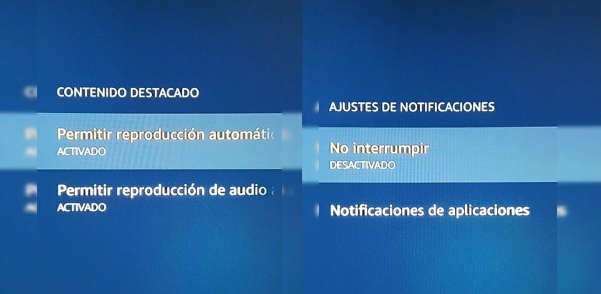 desactivar reproduccion automatica y notificaciones amazon fire tv