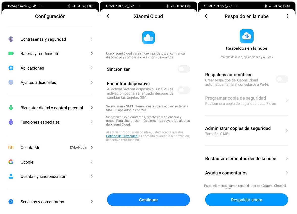 desactivar xiaomi cloud ahorrar bateria miui xiaomi