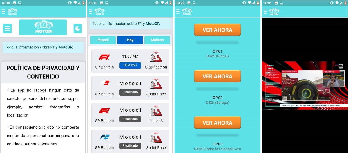 descarga aqui Motodi, la app para ver la F1 y MotoGP en el movil android
