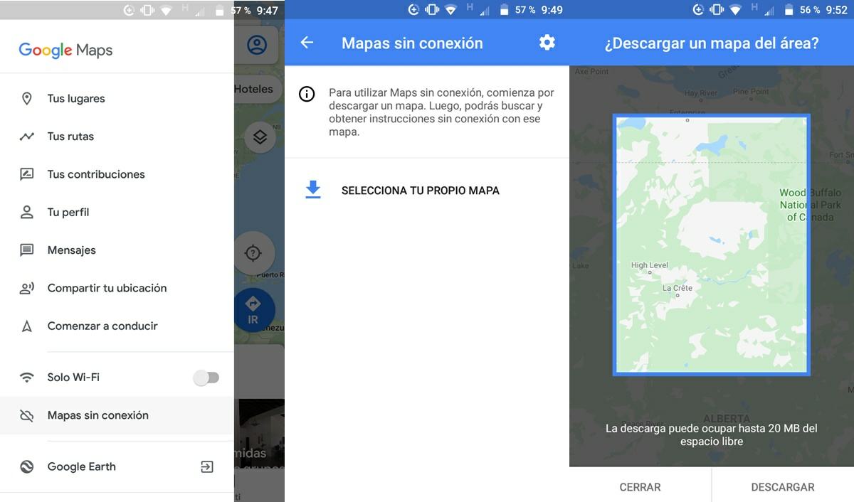 descargar mapa sin conexion google maps