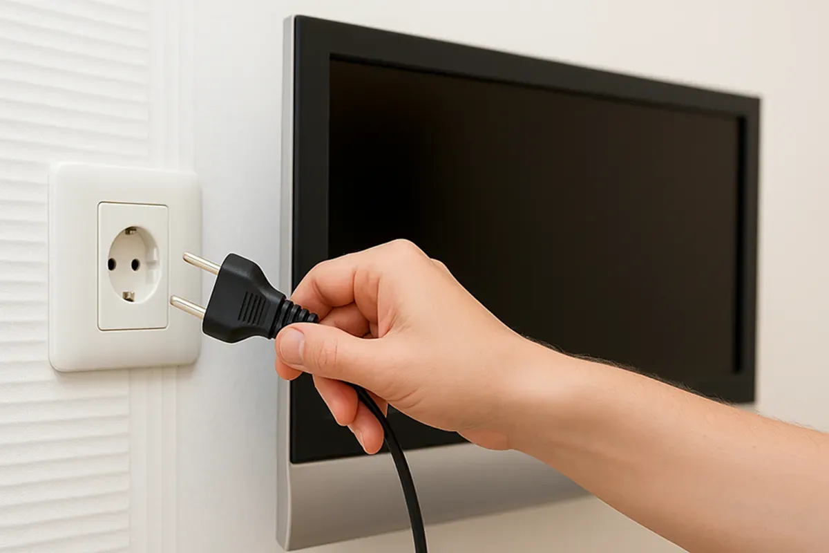 desenchufar tv para un reinicio electrico