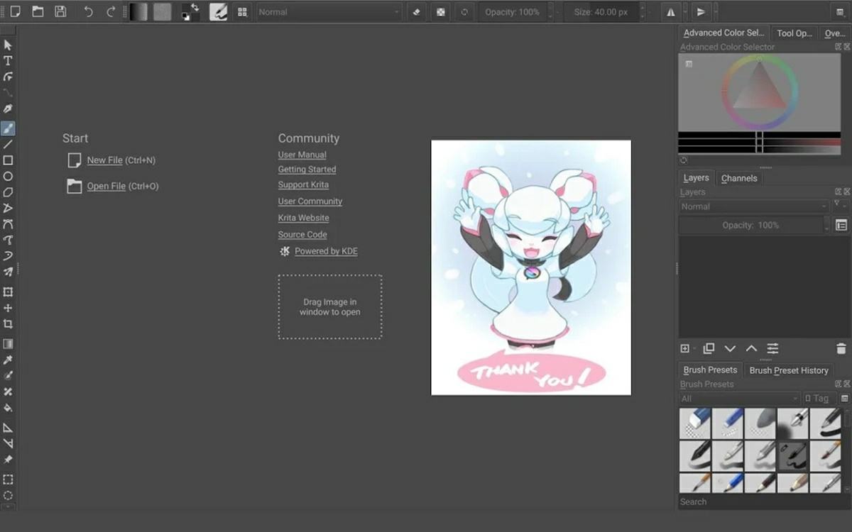 dibujando en la app krita para android