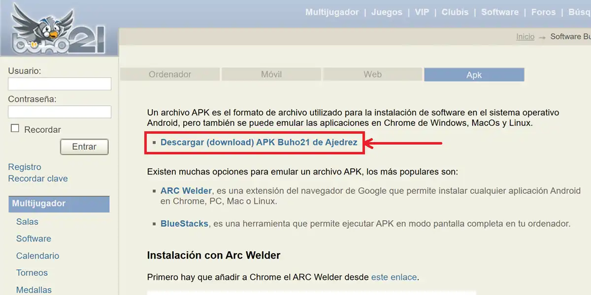 donde descargar apk ajedrez de buho21