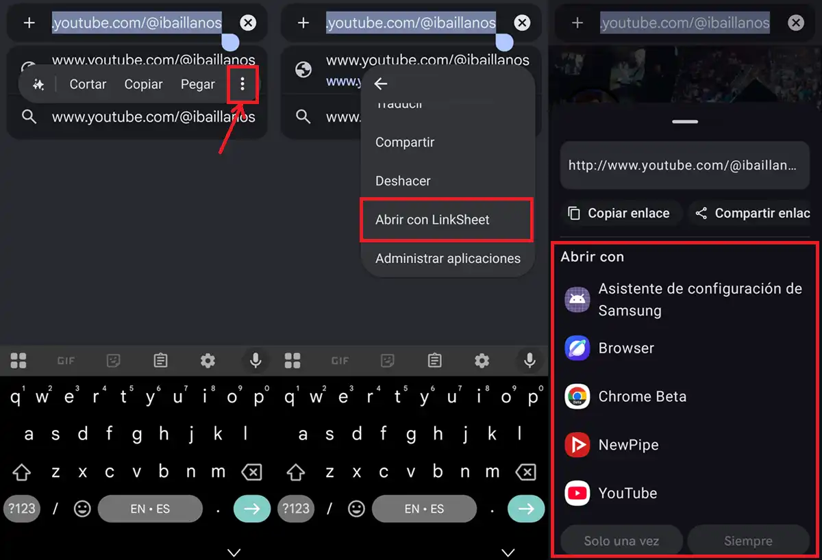 elegir app para abrir enlaces en android diferente a la predeterminada