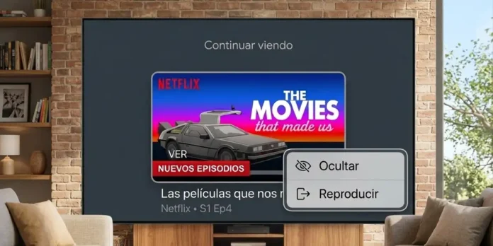 eliminar contenido de la seccion Seguir viendo de Google TV