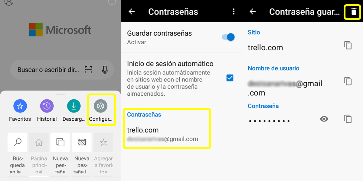 eliminar contrsenas desde microsoft edge