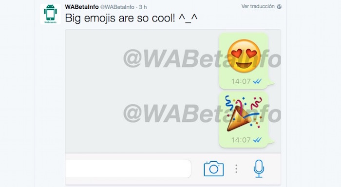 emojis gigantes en WhatsApp