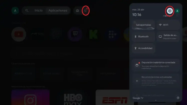 entrar en la configuracion de google tv para apagar play protect