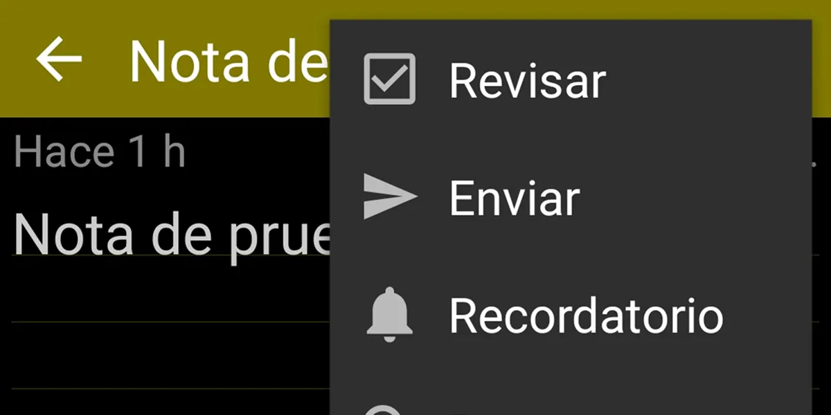 enviar nota de ColorNote Android