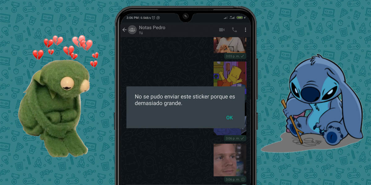 error sticker no enviado whatsapp