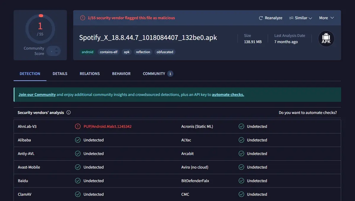 es seguro usar Spotify X en el movil o es peligrosa virus app malware