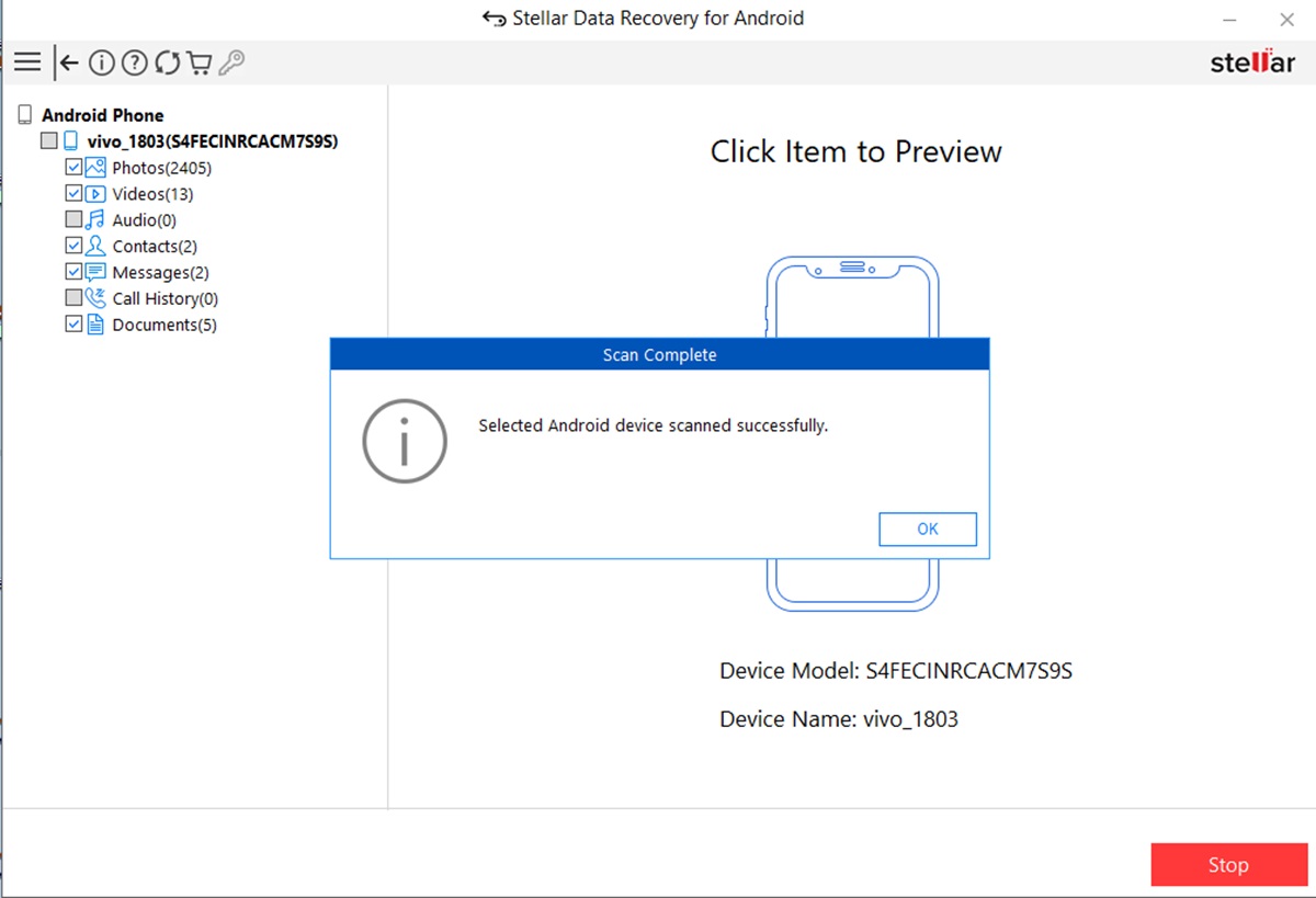 escaneo completado stellar data recovery