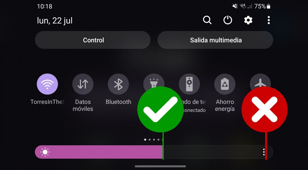 evita usar el brillo maximo de tu samsung para ahorrar bateria