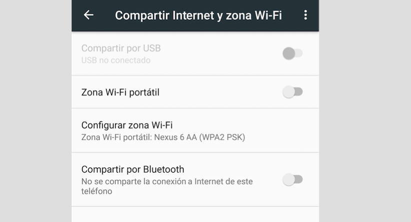 evitar compartir internet marshmallow