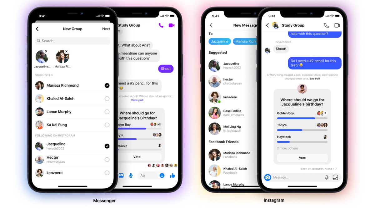 facebook instagram unen chat de grupos