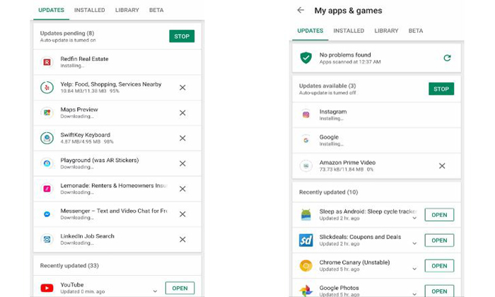google play descargas simultaneas