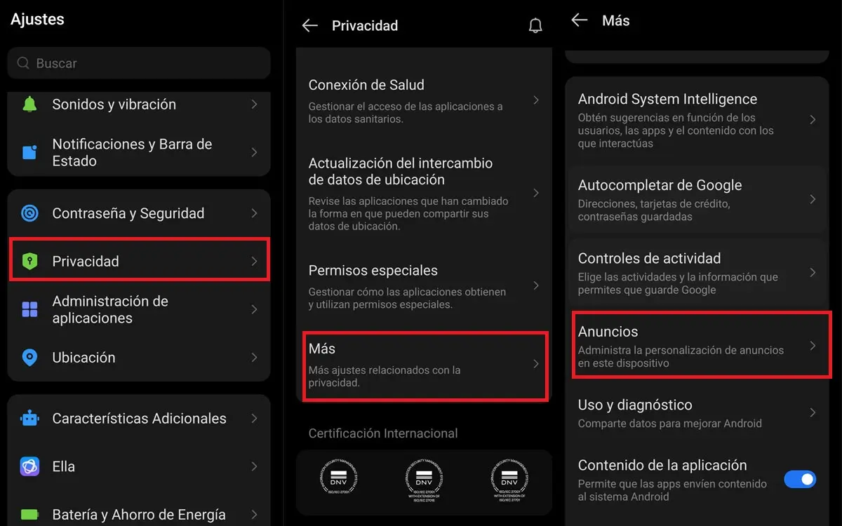 Cómo desactivar anuncios personalizados en Android