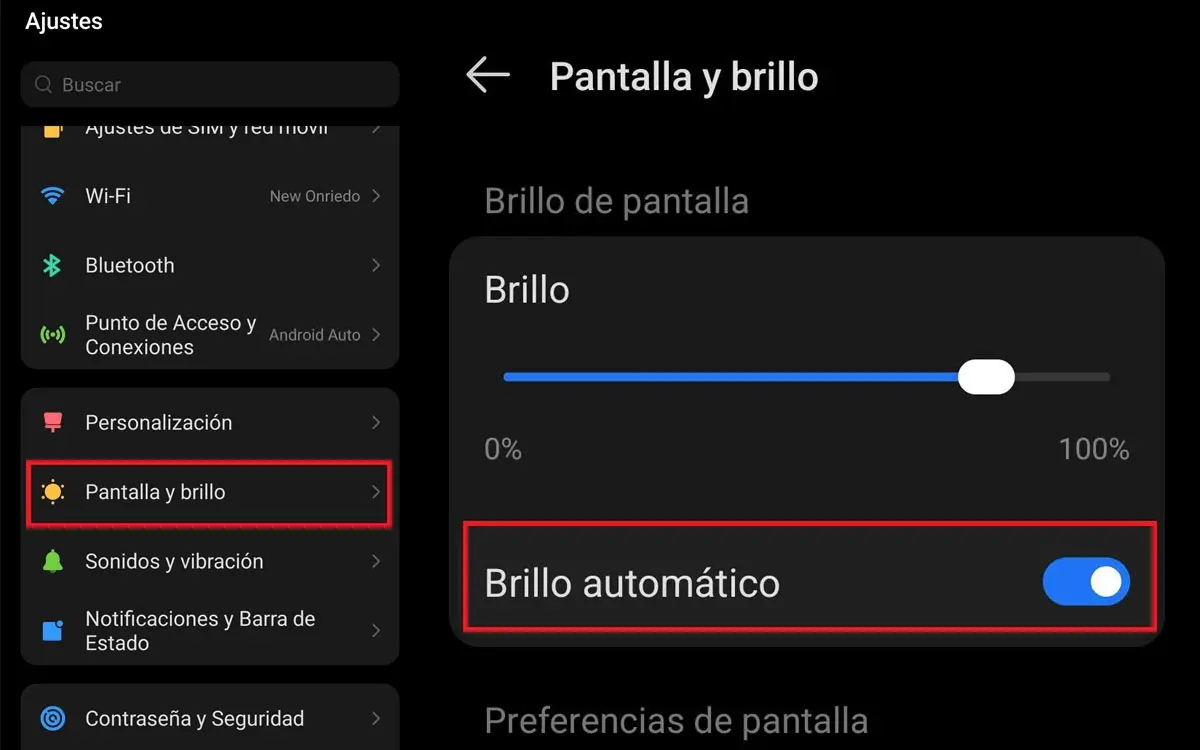 Cómo desactivar el brillo automático en Android