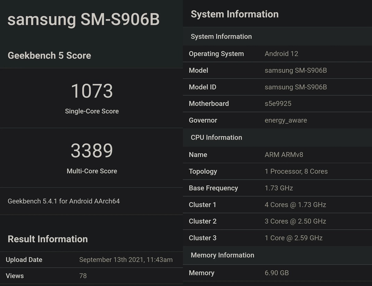 galaxy s22 exynos 2022 geekbench