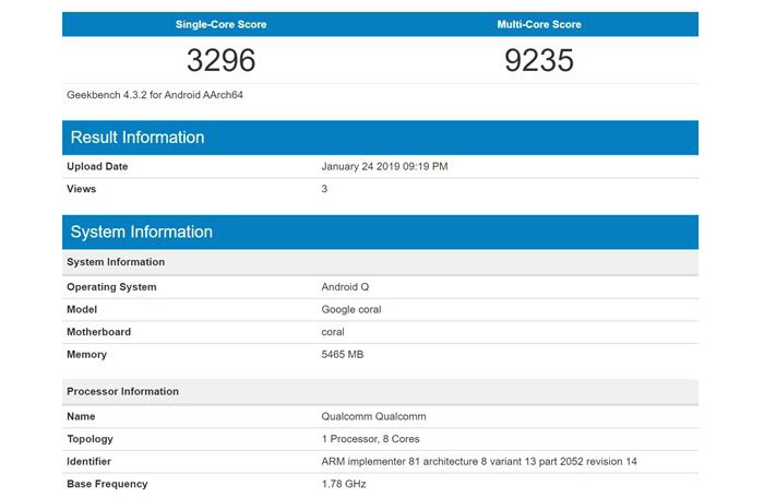 google coral en geekbench