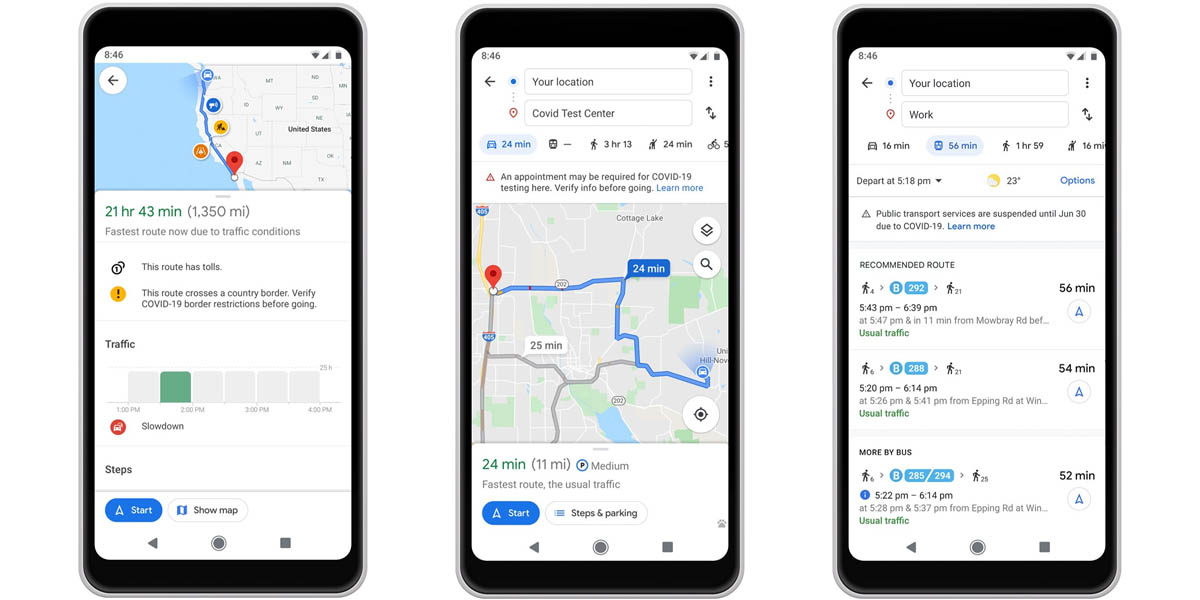 google maps mostrará restricciones fronterizas y puntos de control por la pandemia