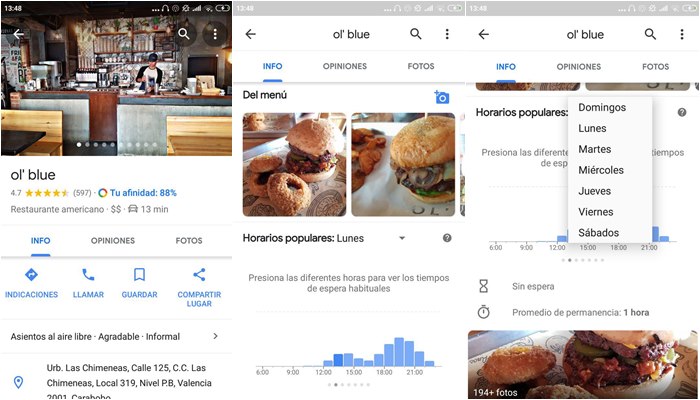 google maps restaurantes