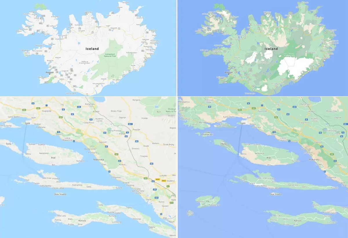 google maps viejo mapa vs nuevo mapa colorido