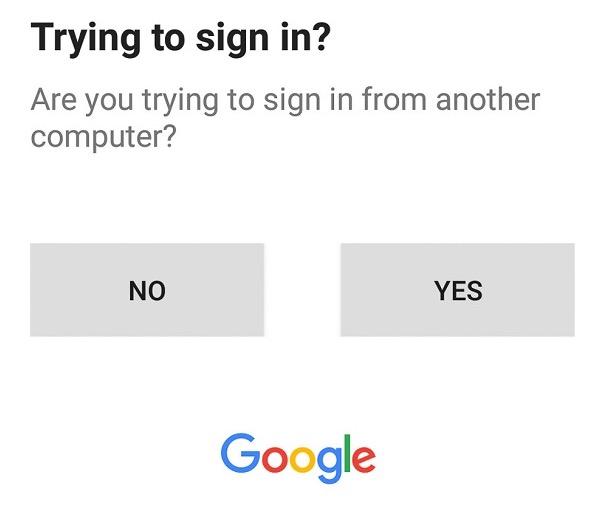 google prompt verificacion dos pasos