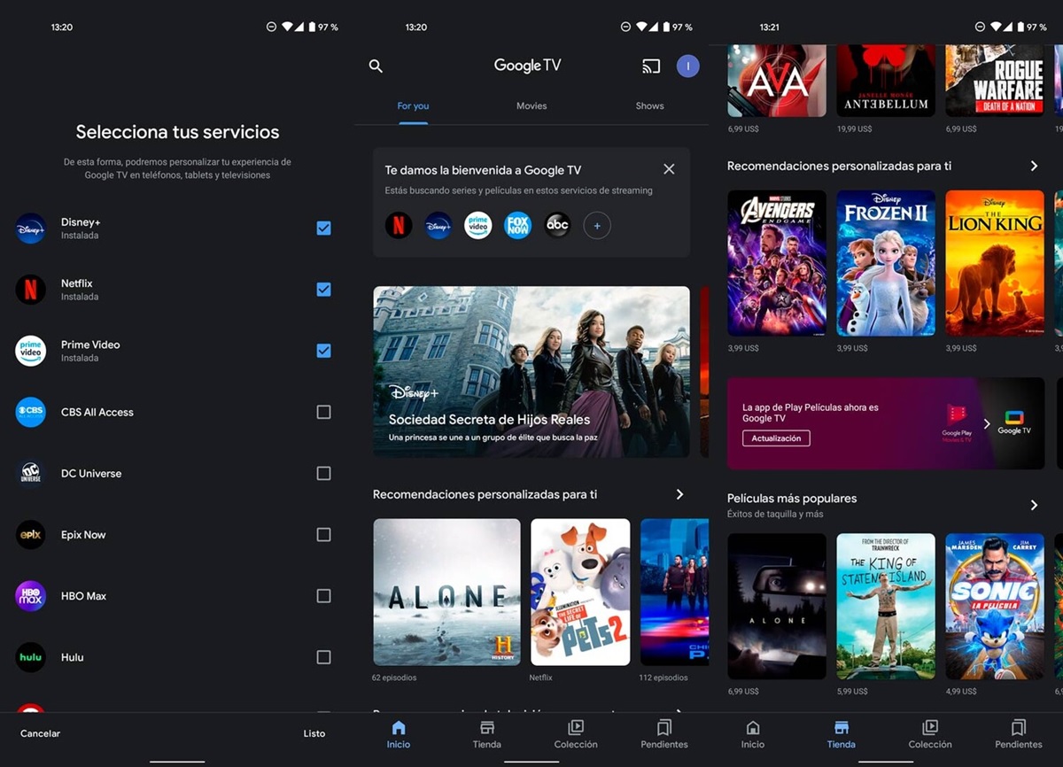 google tv nueva app para moviles