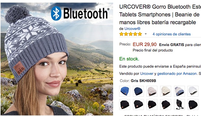 gorro bluetooth san valentin