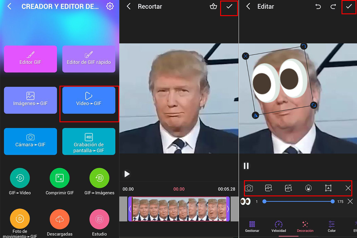 Creador de gif, editor de gif, un editor todo en uno