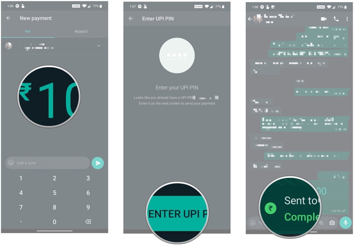 hacer pagos moviles whatsapp india