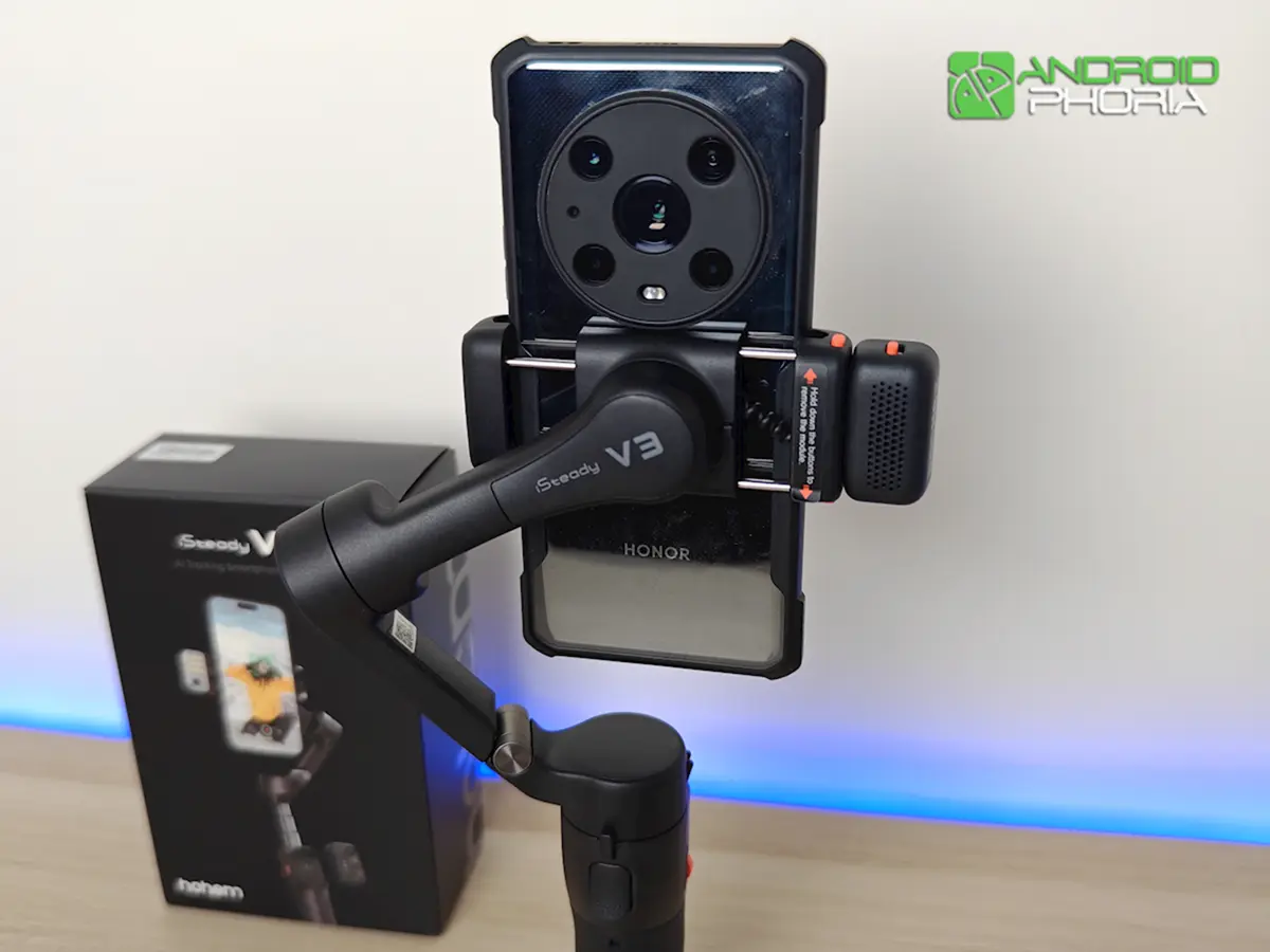 Hohem Isteady V3 Gimbal Sujetando Teléfono Móvil Con Clip