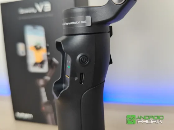 hohem iSteady V3 boton de encendido del gimbal y usb-c