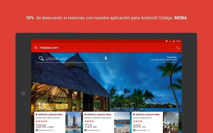 App reservar hotel en Nochevieja