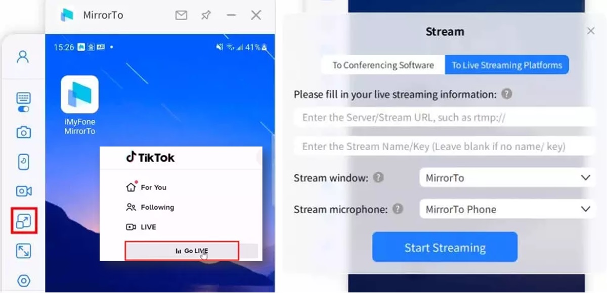 iMyFone MirrorTo para hacer directos en tiktok