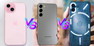 iPhone 15 vs Galaxy S23 vs Nothing Phone 2 comparativa