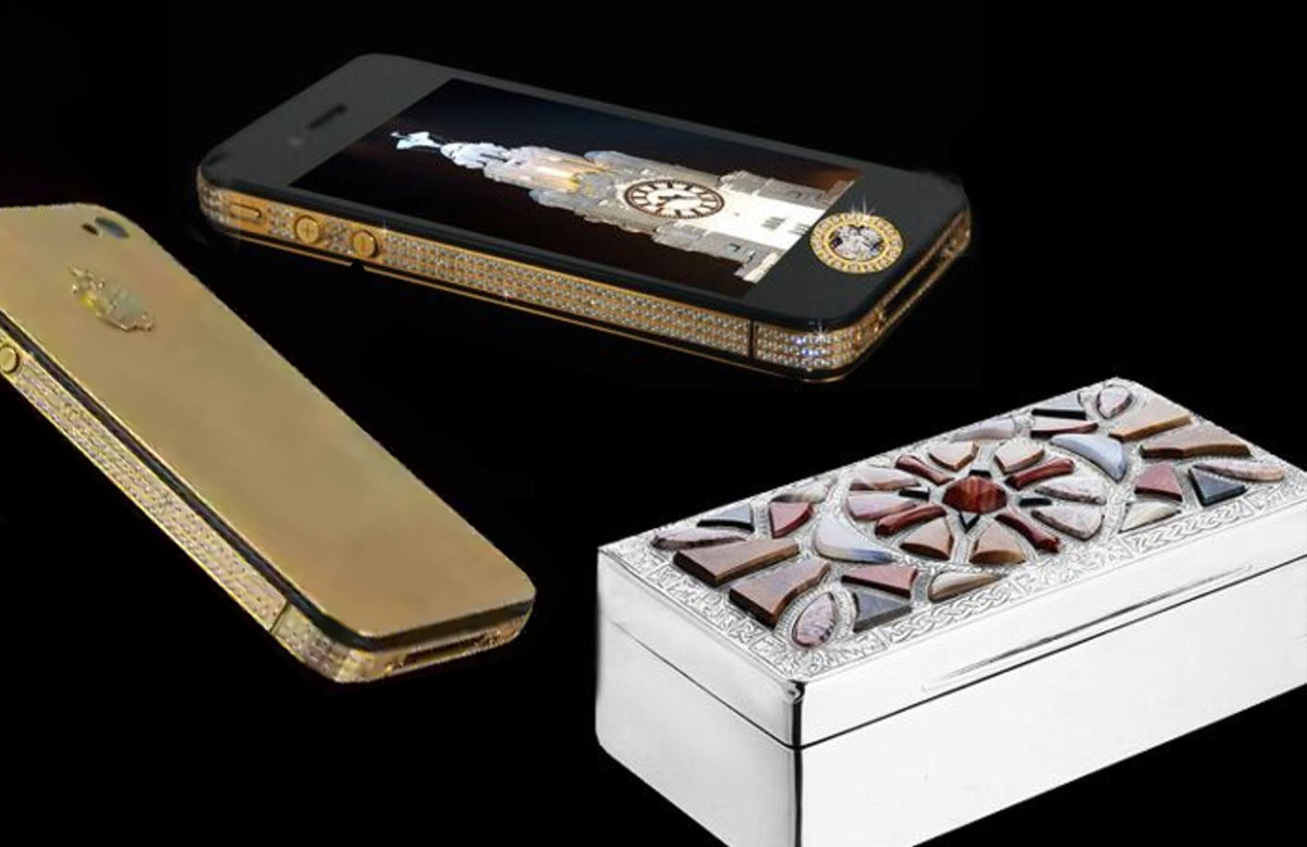 iPhone 4s Elite Gold, y su caja hecha de platino y huesos de dinosaurio