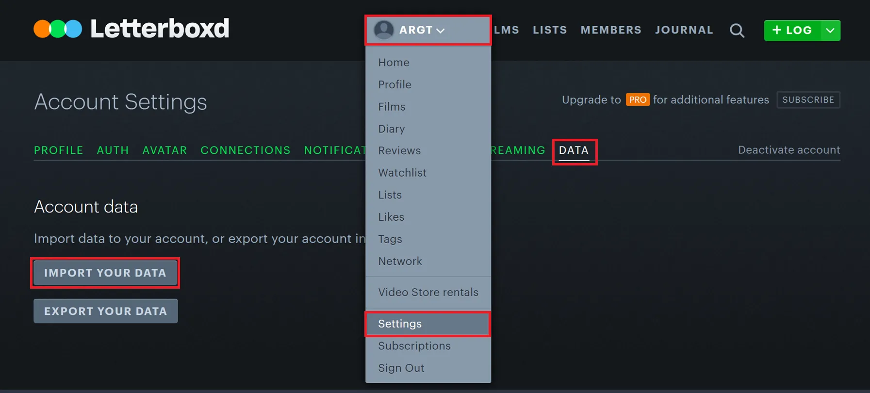 importar tus datos a Letterboxd - exportar filmaffinity a letterboxd