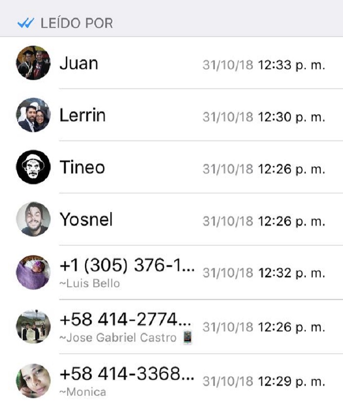 info whatsapp numero guardado