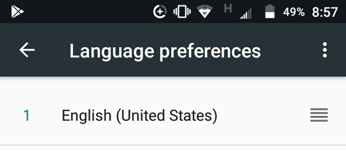 ingles como idioma principal de android