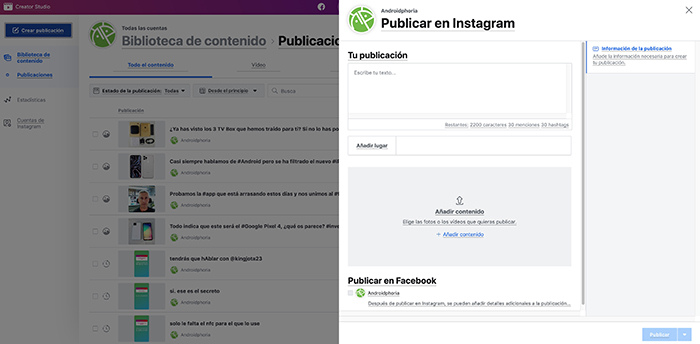 instagram programar