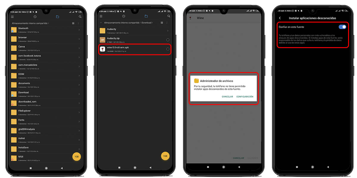 instalar aplicaciones externas administrador archivos android 10