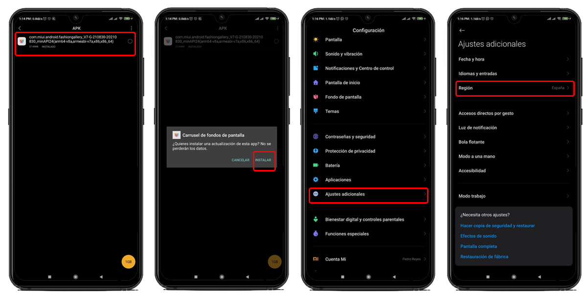 instalar carrusel fondos de pantalla xiaomi