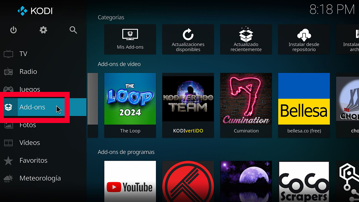 instalar tacones en kodi 1