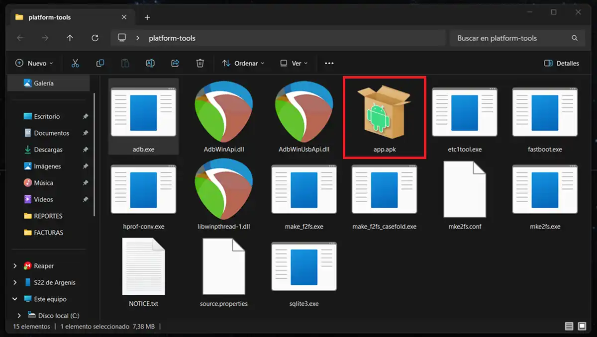 instalar un apk con el metodo adb