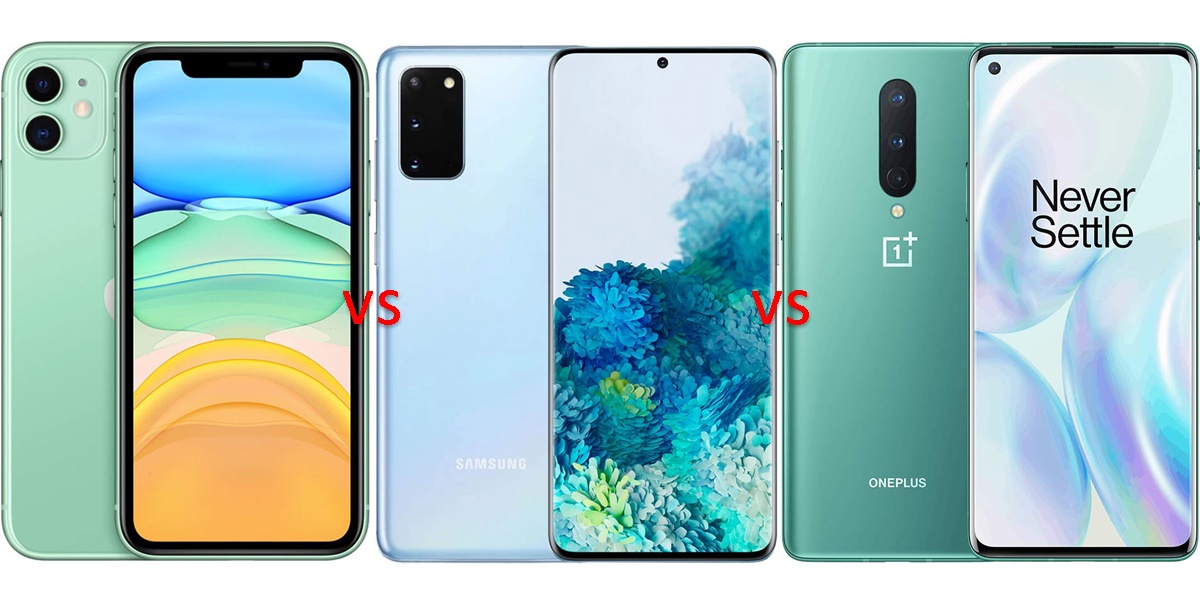 iphone 12 vs galaxy s20 vs oneplus 8