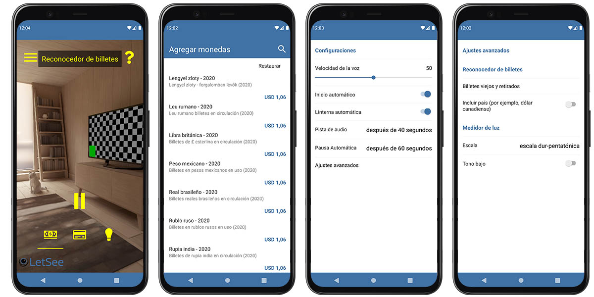 letseeapp reconocer billetes cámara móvil